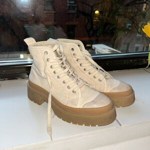 Women's Beige Boots (lace up/combat).  & Other Stories